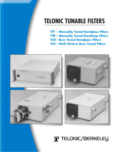 Tunable Filter Catalog