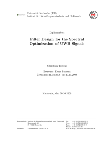 Filter Design for the Spectral Optimization of UWB