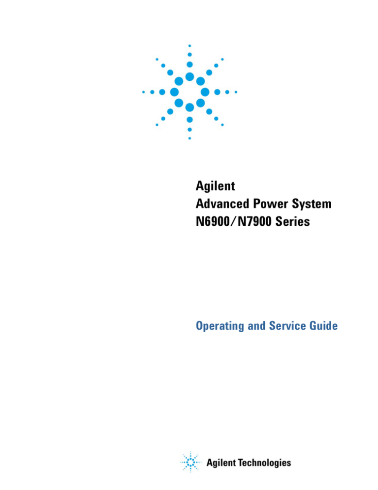 Agilent N6900/N7900 Series Operating and Service Guide