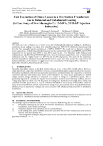 Cost Evaluation of Ohmic Losses in a Distribution Transformer due