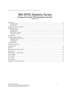 IBM SPSS Statistics Syntax