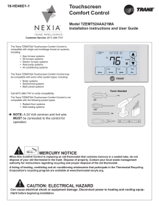 Touchscreen Comfort Control