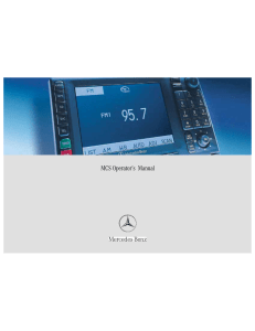 MCS Operator`s Manual - Mercedes-Benz
