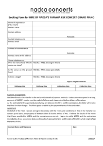 Booking Form - NADSA Concerts