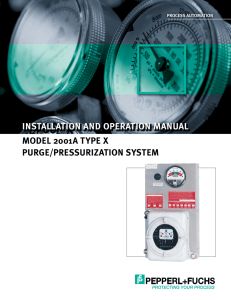 Installation and Operation Manual: Model 2001A Type X Purge