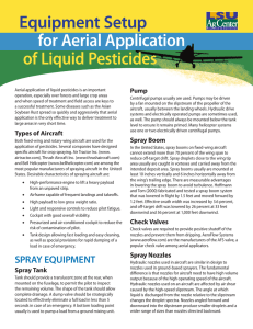 Equipment Setup for Aerial Application of Liquid