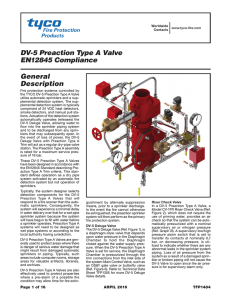 DV-5 Preaction Type A Valve EN12845 Compliance General