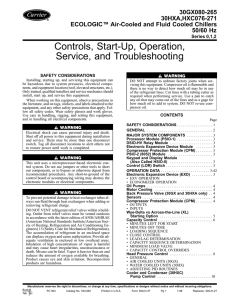 Controls, Start-Up, Operation, Service, and Troubleshooting