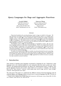 Query Languages for Bags and Aggregate Functions