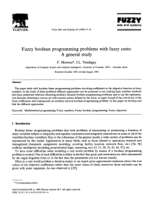 Fuzzy boolean programming problems with fuzzy costs: A general