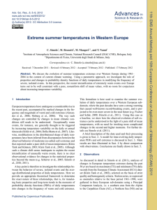 Extreme summer temperatures in Western Europe