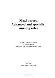 Advanced and specialist nursing roles