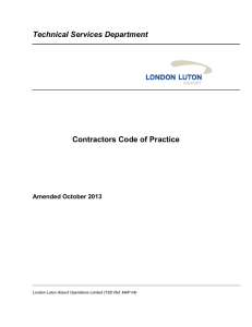 Technical Services Department Contractors Code of Practice