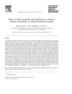 Effect of relative humidity and temperature on moisture sorption and