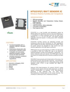 HTU21P(F) RH/T Sensor IC – Miniature Relative Humidity and