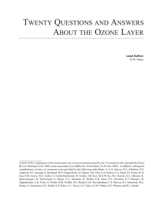 TWENTY QUESTIONS AND ANSWERS ABOUT THE OZONE LAYER