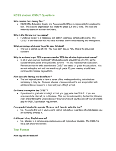 KCSS student OSSLT Questions