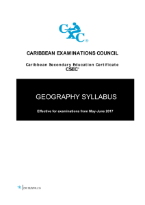 geography syllabus - Ministry of Education, Guyana