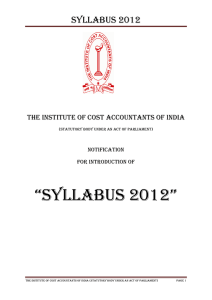Syllabus 2012 - Institute of Cost Accountants of India