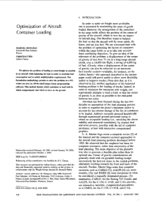 Optimization of aircraft container loading