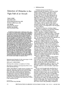 Detection of obstacles in the flight path of an aircraft