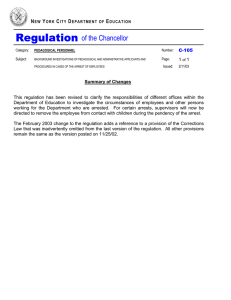 Regulation of the Chancellor - Chancellor`s Regulations