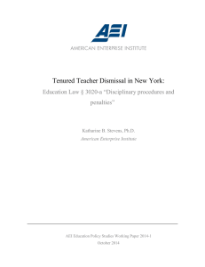 Tenured Teacher Dismissal in New York: Education