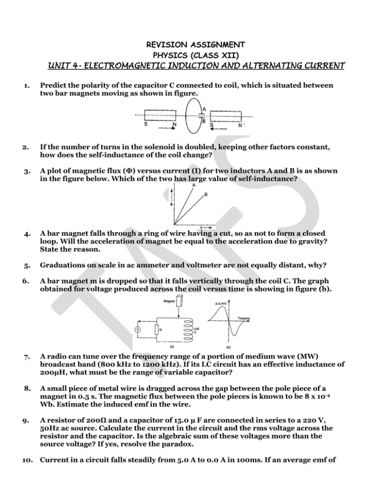 Unit 4 Electromagnetic Induction And Alternating Current