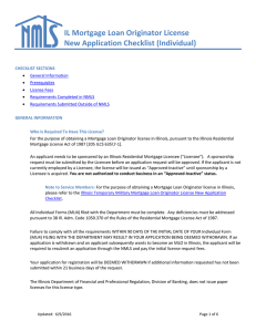 IL Mortgage Loan Originator License New Application Checklist