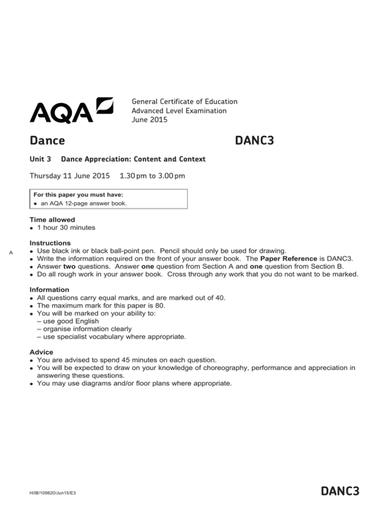 dance research paper questions