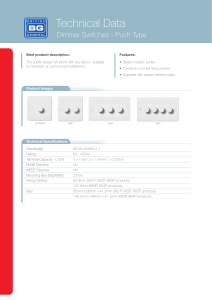 White Moulded Dimmer Switches Data Sheet ()