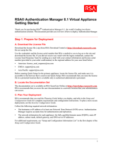 RSA Authentication Manager 8.1 Virtual Appliance Getting