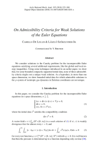 On Admissibility Criteria for Weak Solutions of the Euler Equations