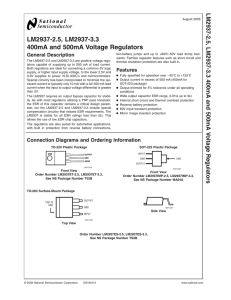 LM2937-2.5, LM2937-3.3 400mA and 500mA Voltage Regulators