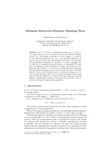 Minimum Restricted Diameter Spanning Trees
