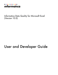 Informatica Data Quality for Microsoft Excel
