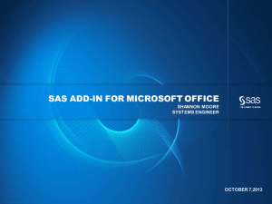 SAS ADD-IN FOR MICROSOFT OFFICE