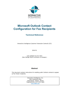 Configuring Microsoft Outlook Contacts as Fax Recipients Technical
