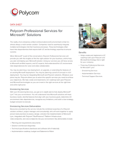 Polycom Professional Services for Microsoft® Solutions