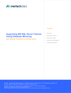 Supporting MS SQL Server Database Failover and Mirroring with