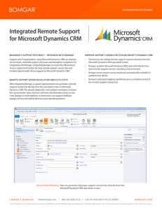 Integrated Remote Support for Microsoft Dynamics CRM