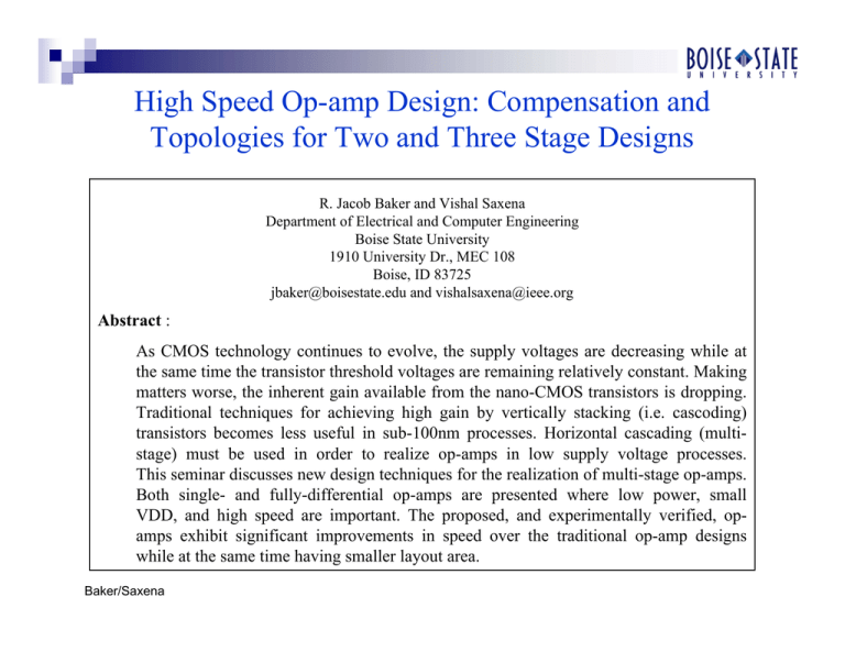 High Speed Op-amp Design