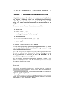 Laboratory 3 : Simulation of an operational amplifier