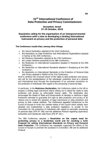 Resolution on International Conference