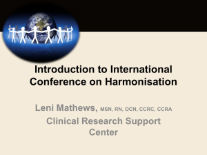 Introduction to International Conference on Harmonisation