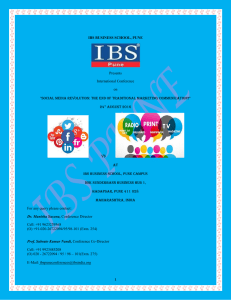 IBS BUSINESS SCHOOL, PUNE Presents International Conference on