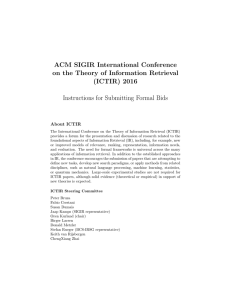 ACM SIGIR International Conference on the Theory of Information