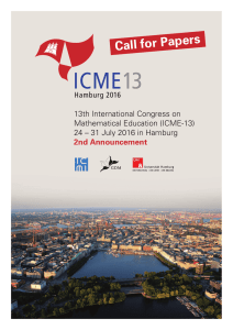 2nd Announcement and Call for Papers - ICME-13