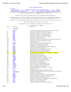 ArnetMiner: Conference Rank. http://arnetminer.org/page