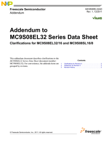Addendum to MC9S08DE60 Series Data Sheet